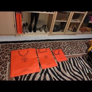 Hermes Birkin And Kelly xlarge shopping bags.